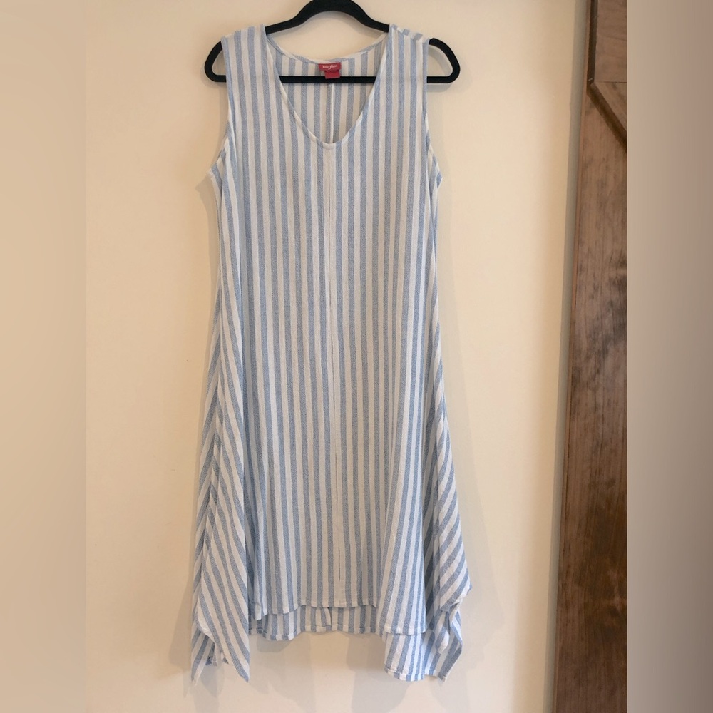 Toofan blue and white summer cotton dress
